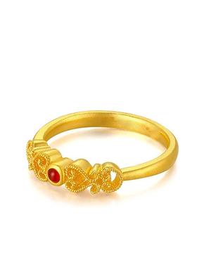 古法黄金色戒指国潮系列皇廷戒指复古民族风戒指时尚送女友礼物