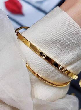 复古双圈手镯女传承时尚设计高级感简约新颖结婚首饰款百搭