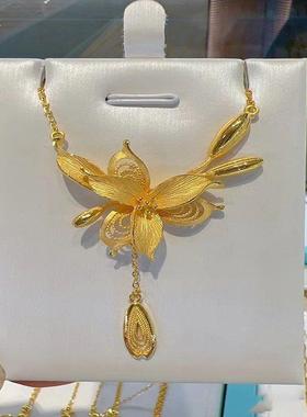 奢华中国风时尚大花流苏吊坠项链婚假首饰项链百搭国潮轻奢高级感