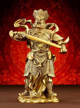 黄铜四大天王摆件四大金刚持国天王增长天王广目天王多闻天