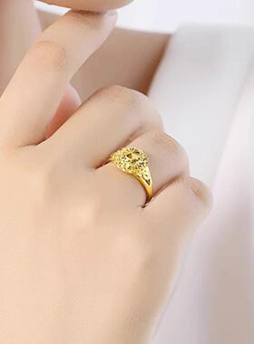 金色满天星戒指女指环活口结婚时尚百搭首饰小众镀18k金手饰戒指