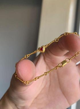 精致轻奢高级感红色爱心锆石手链女2025新款时尚日常百搭气质