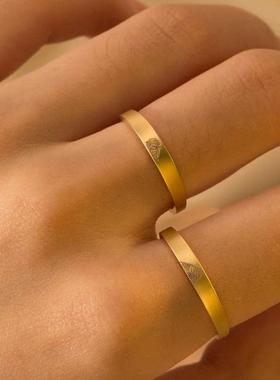 小众原创“让我约定你”指纹爱心对戒浪漫求婚情侣一对开口指环