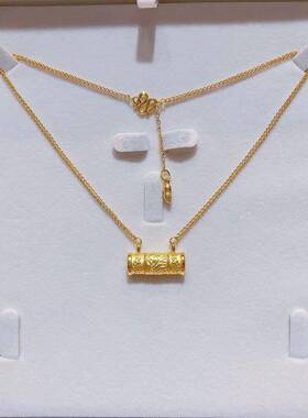 儿童金锁金色套链锁包项链可塞护身符挂件花生吊坠好寓意送男女宝