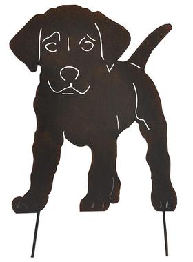 外贸乡村田园铸铁铁艺小狗花插地插剪影摆件花园庭院园艺装饰