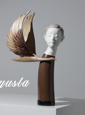 简约客厅电视柜酒柜茶几柜儿童房侘寂风摆件样板别墅酒店软装饰品