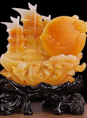 顺风顺水船摆件开 业乔迁礼品办公室桌装饰摆设一帆风顺帆船工艺