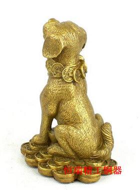 纯铜金钱狗补西北缺角铜狗聚宝盆家居装饰工艺品桌面礼品办公室摆