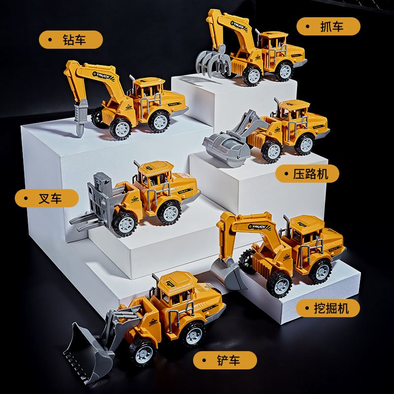 儿童仿真工程车汽车 套装玩具 儿童过家家惯性回力车 - 图2