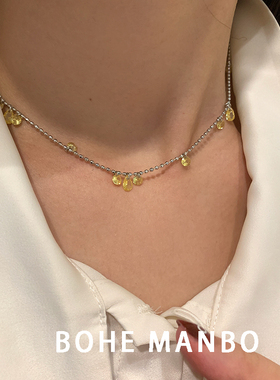 法式轻奢高级感碎泪星河项链配饰