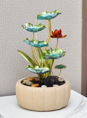 循荷流水摆件叶环水风水轮招财客50060办公室乔迁新厅居送礼品开