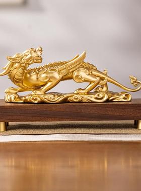 炳仁貅横财铜横财摆件貔富丰收摆件装朱饰工艺品客厅玄财关开业送