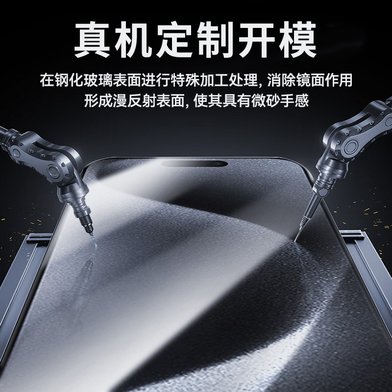 膜星人适用苹果15Pro无尘仓钢化膜防指纹iPhone15promax手机膜秒贴盒苹果15/14全屏覆盖高清防摔的手机贴膜 - 图1