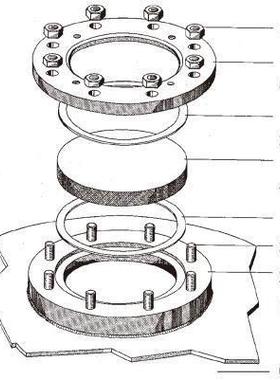 压力容器玻璃视镜DIN28120对夹法兰直通管道视窗DIN28121可视化