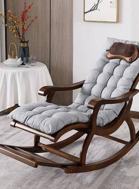 木椅嘉成人逍遥加长实木躺椅老人休闲摇椅躺阳台中式款实摇摇堂大