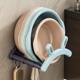 Wall-mounted retractable ear bathroom storage rack foot rabbit toilet drain rack without punching storage bath basin rack
