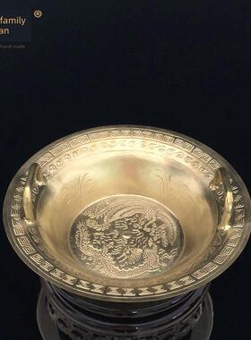 厚铜盆，纯铜聚宝盆，风水饰品，家居饰品，客厅，办公室，聚财礼