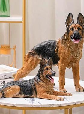 仿真大狼狗摆件 庭院玄关客厅旺财装饰雕塑