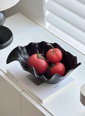 设计师叶子陶瓷果盘水果盘客厅首饰收纳盘零食点心盘精致装饰摆饰