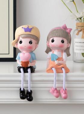 房间酒柜卧室客厅儿童房家装饰品摆设创意吊脚娃娃家居小摆件玩偶