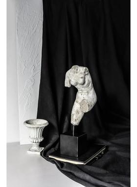 欧式复古人体雕塑石膏摆件北欧家居客厅玄关样板房人物模型艺术品