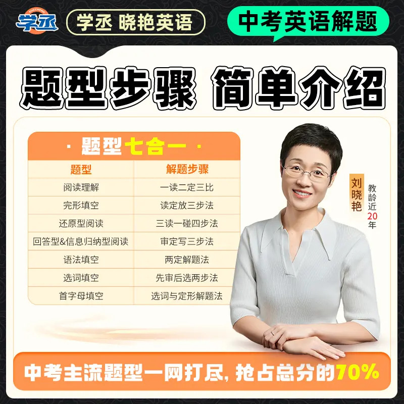 【学丞】刘晓艳初中中考英语就这样解题阅读理解与完形填空组合训练中考英语满分作文初中一二三通用你还在背单词吗不就是语法吗