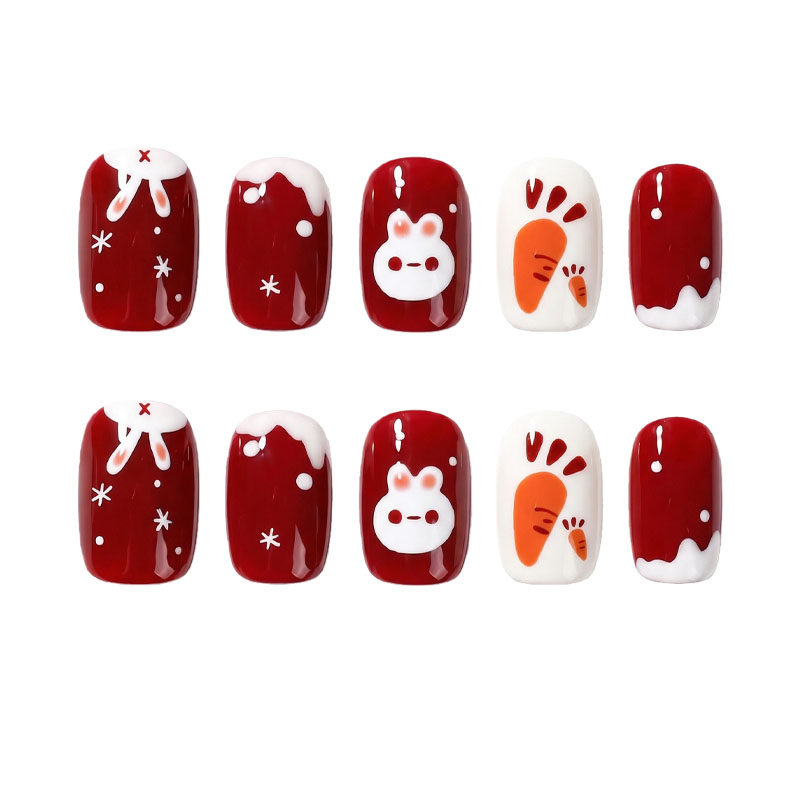 儿童穿戴甲10岁小女孩过年专用2026新年款红色短中长款美甲贴片69,淘宝优惠券,粉丝福利购,淘宝优惠卷