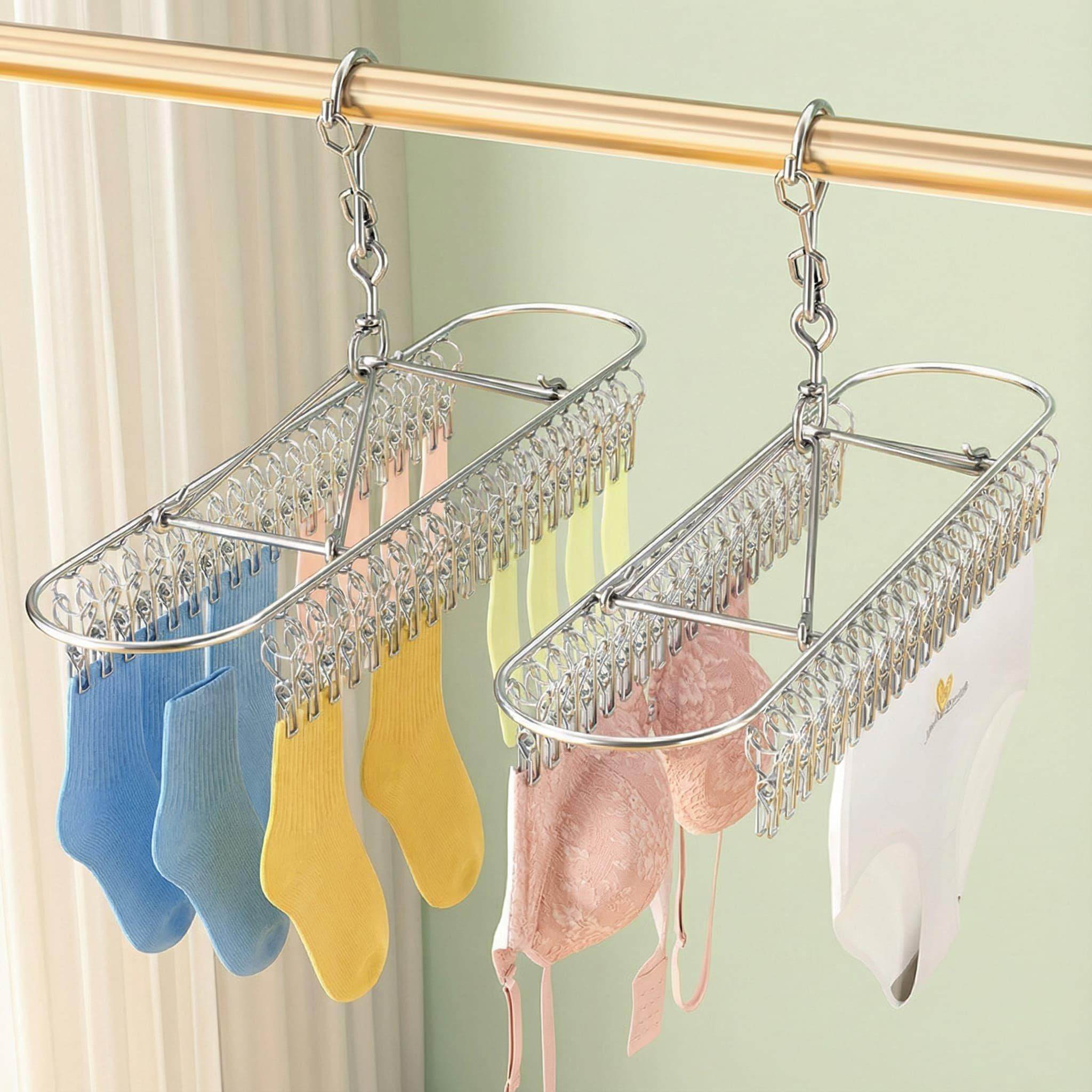 袜子晾衣架阳台多功能内衣内裤晾晒架家用不锈钢多夹子晒袜子家用,淘宝优惠券,粉丝福利购,淘宝优惠卷