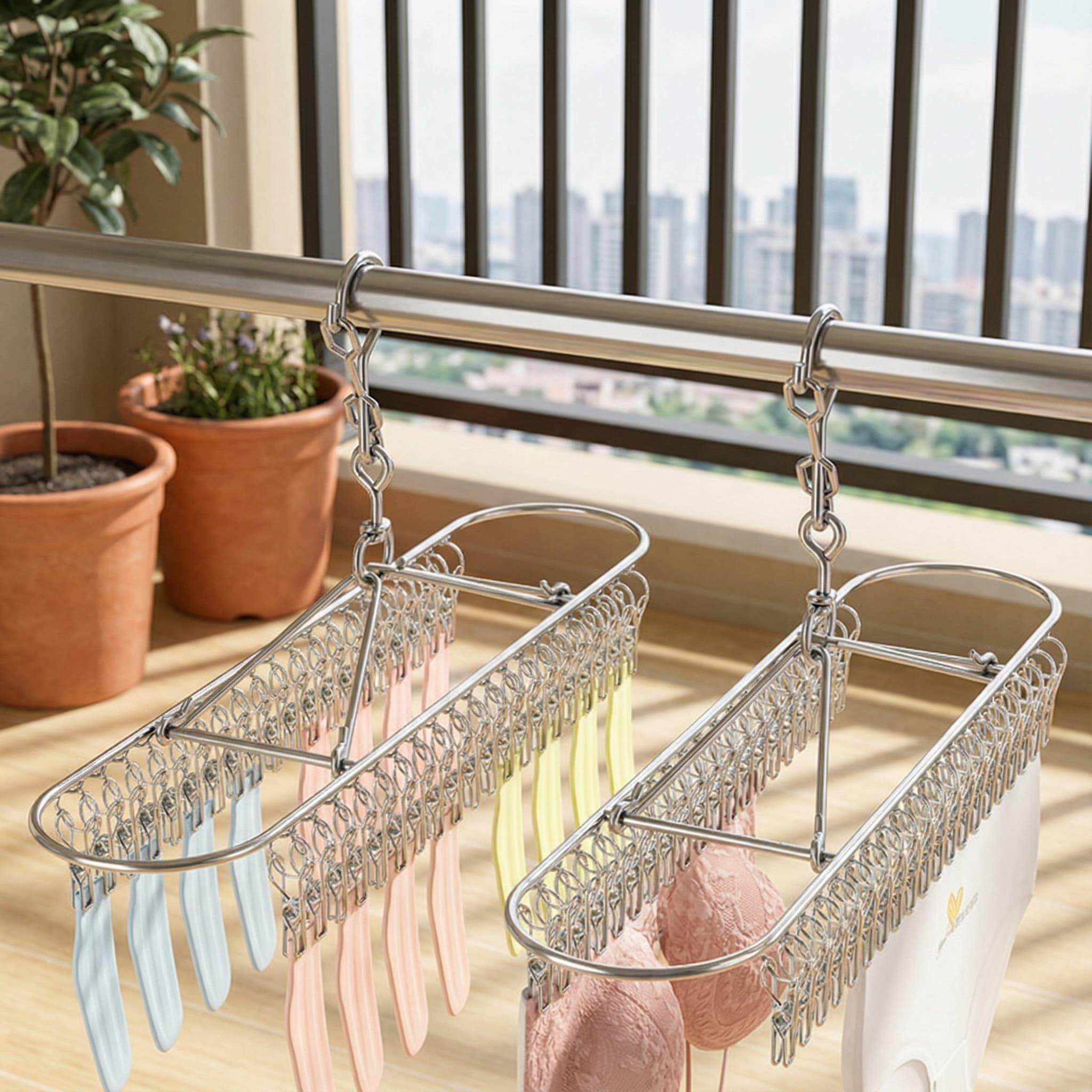袜子晾衣架阳台多功能内衣内裤晾晒架家用不锈钢多夹子晒袜子家用,淘宝优惠券,粉丝福利购,淘宝优惠卷