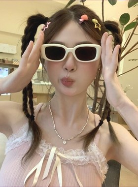 速发220韩镜白色墨系潮级感嘻哈方形太百搭