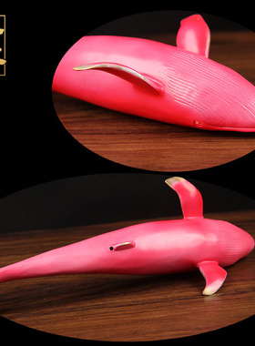 速发铜鲸鱼摆件 彩绘铜鲸鱼工艺品办公室摆件 铜鱼摆件