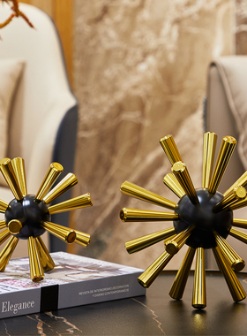 速发轻奢风金属球摆件压板房客厅房何样书装饰品酒柜书几书柜摆设