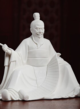 速发德化白圣文财神商瓷财神范蠡像摆神爷神像供奉家用客厅