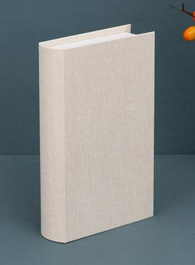 速发纯色圆弧麻布料饰书摆件样书间酒店道具书模型办公区装假板书