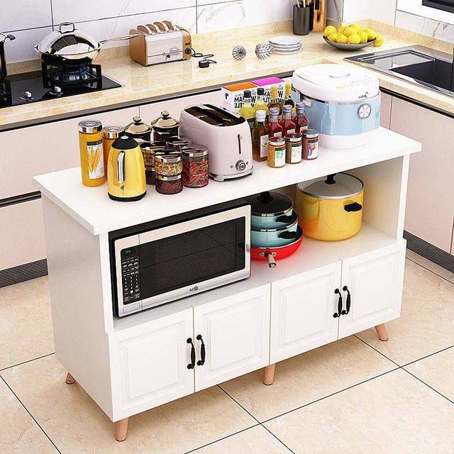 Kitchen cutting table household storage cabinet microwave oven floor-standing storage rack multi-layer dining side table fruit and vegetable storage cabinet