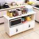 Kitchen cutting table household storage cabinet microwave oven floor-standing storage rack multi-layer dining side table fruit and vegetable storage cabinet
