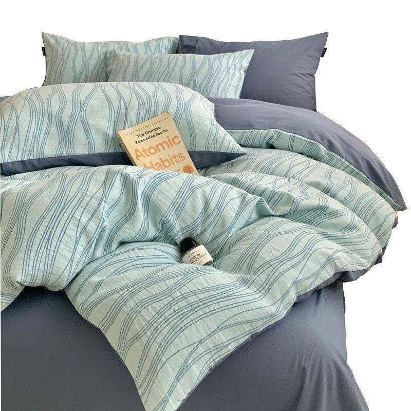 A类磨全棉毛提花床被上四件套秋冬季宿舍棉床纯源单套床笠床上用,淘宝优惠券,粉丝福利购,淘宝优惠卷