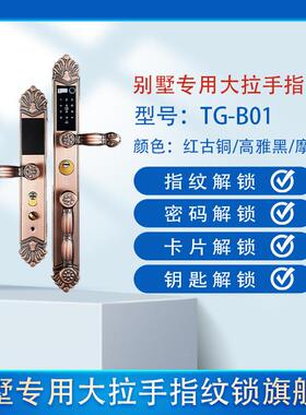 别墅锁大门指TG-B01锁华复新豪中式防盗门双开门电子锁纹智能密码