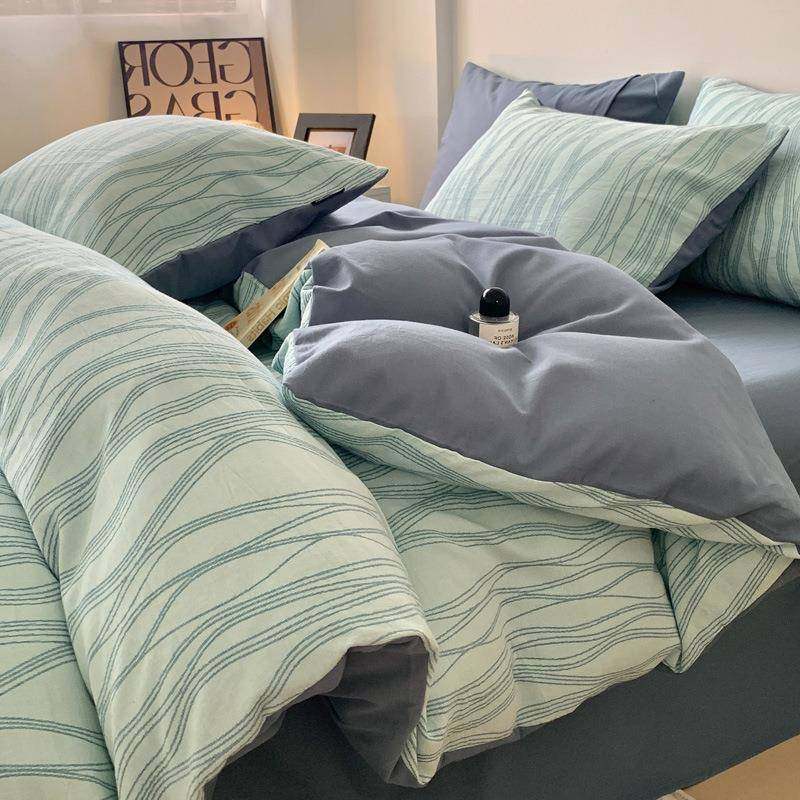 A类磨全棉毛提花床被上四件套秋冬季宿舍棉床纯源单套床笠床上用,淘宝优惠券,粉丝福利购,淘宝优惠卷