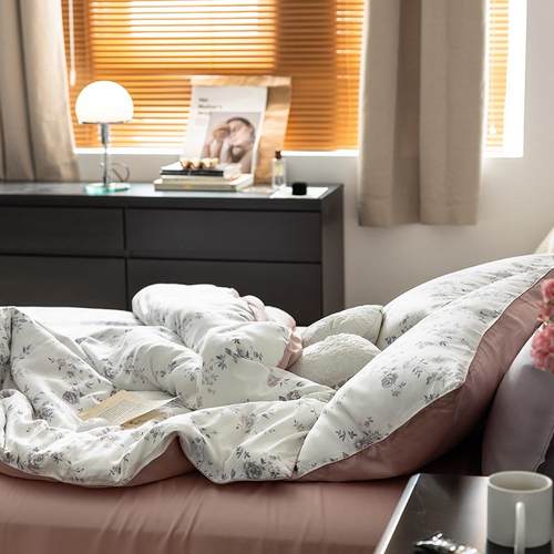 美简床约玉宇阁复古天品丝四件套印花冰丝夏季凉式感上用床单被套 - 图1