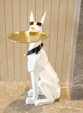 家居迎宾大型落地摆件戴眼镜杜宾犬开业乔迁新居装饰客厅落地摆件