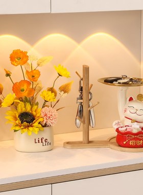 速发招财猫玄关收纳摆件家礼迁饰高档轻奢入户鞋柜乔装新居居品