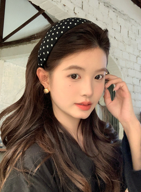 【我的脸很圆】韩系ins风波点宽版发箍精致简约不压发通勤发箍女