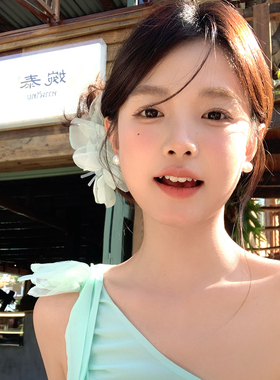 【我的脸很圆】2026爆款绿色系花瓣抓夹温柔百搭仙女鲨鱼夹发饰女