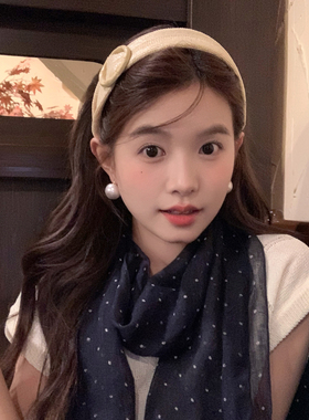 【我的脸很圆】夏季百搭圆扣发箍简约气质不压发草编头箍发饰女生
