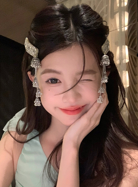 【我的脸很圆】中式流苏发夹设计感独特铃铛吊坠掰掰夹小众饰品女