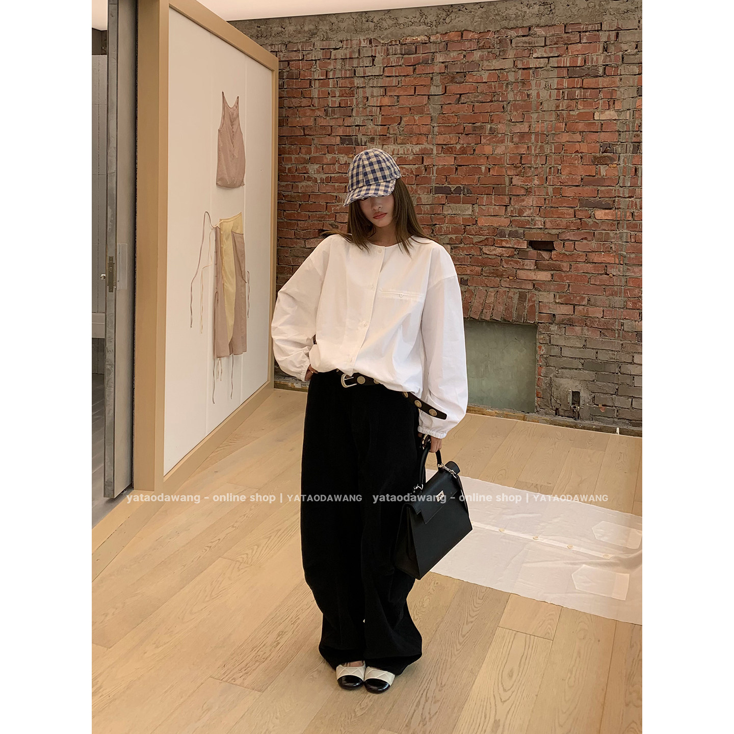 牙套大汪 【汪仔雪包】扑面而来优雅高智女性*设计圆领衬衫