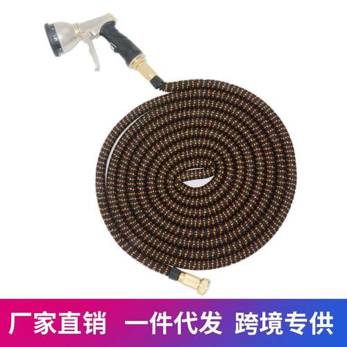 新款黑橙双色高压洗车水枪清洁工具花园灌溉三倍伸缩水管黑色橙色 - 图2