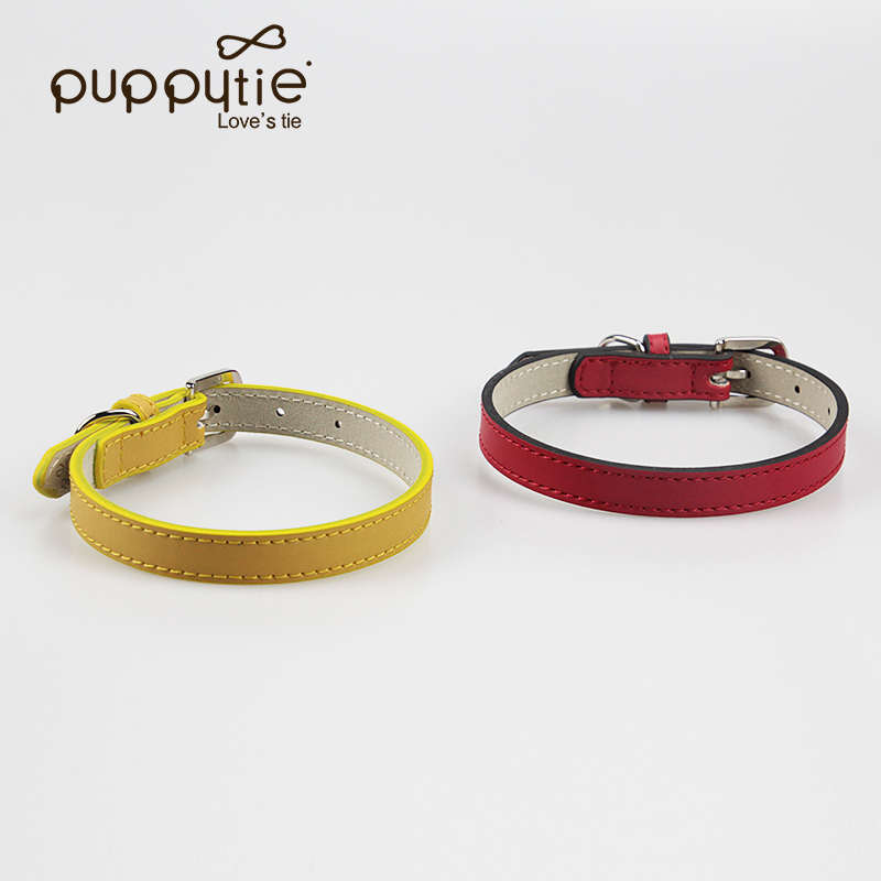 Puppytie dog collar dog collar small dog collar large dog collar leather medium teddy pet supplies