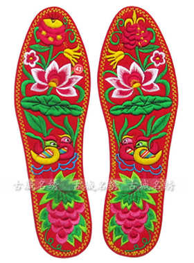 手工纯棉刺绣花鞋垫本命年十二生肖鞋垫红黄结婚皮鞋鞋垫包邮